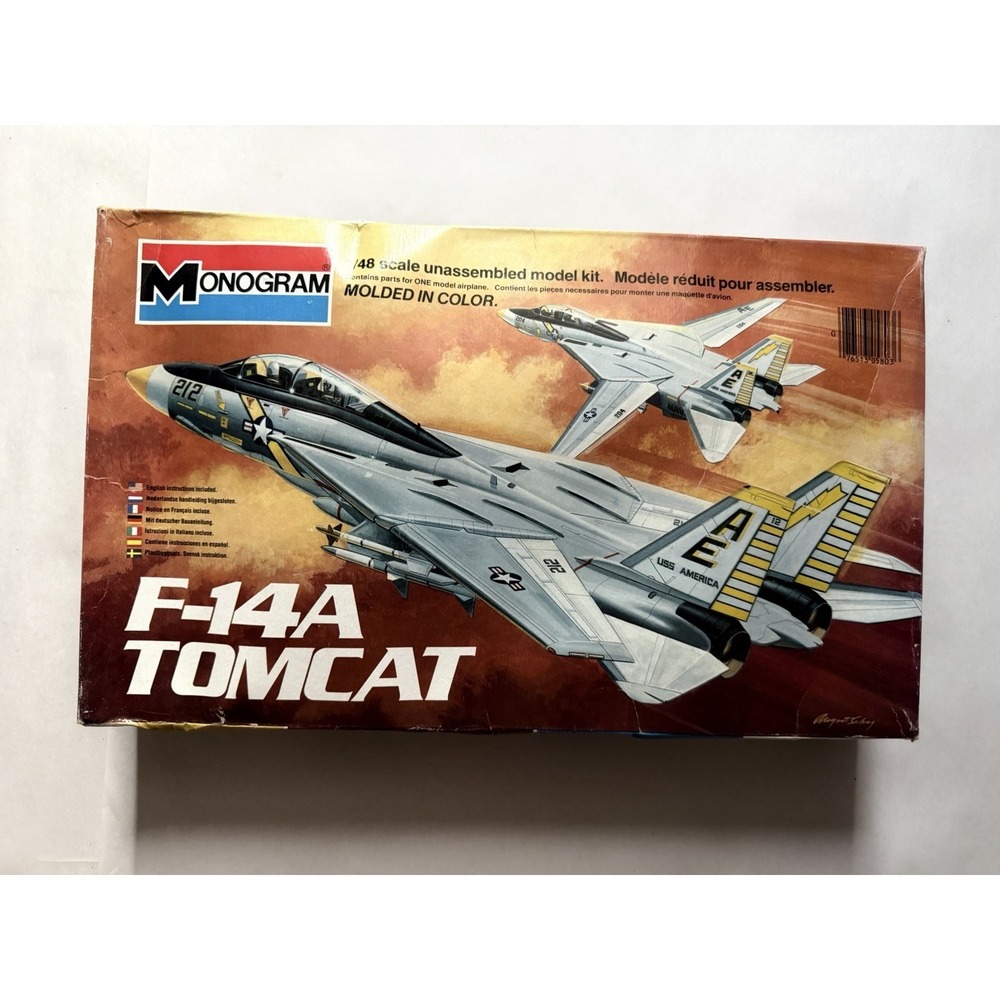 Monogram F-14A Tomcat 1/48 Scale Plastic Model Kit Vintage Open Untested